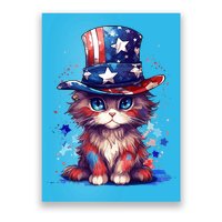 Cute Patriotic Red White And Blue Kitten Cat Poster