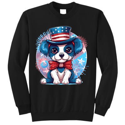 Cute Patriotic Red White And Blue Puppy Dog Sweatshirt