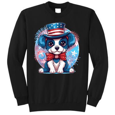 Cute Patriotic Red White And Blue Puppy Dog Sweatshirt