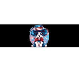 Cute Patriotic Red White And Blue Puppy Dog Bumper Sticker