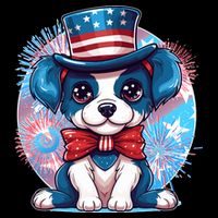 Cute Patriotic Red White And Blue Puppy Dog Zip Tote Bag