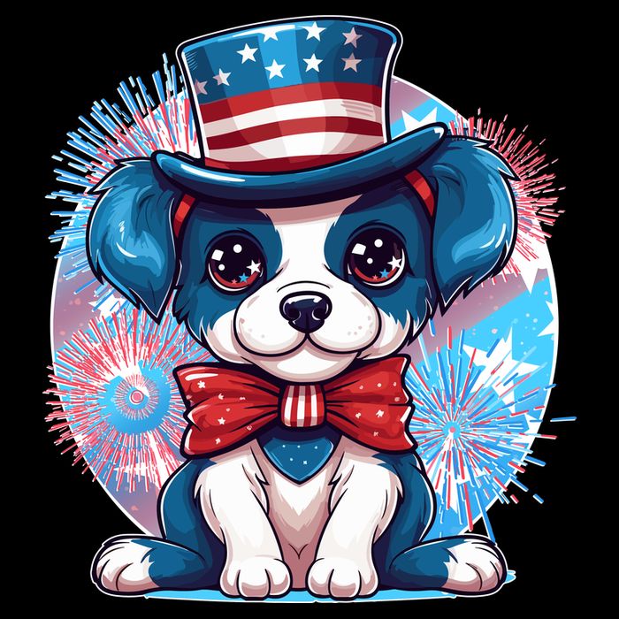 Cute Patriotic Red White And Blue Puppy Dog Zip Tote Bag