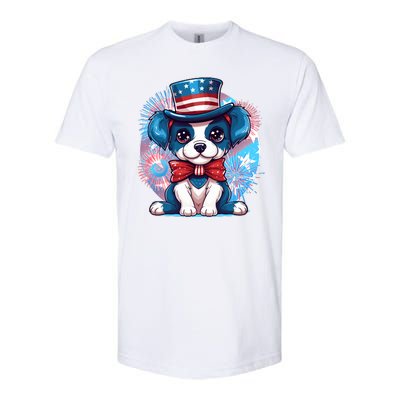 Cute Patriotic Red White And Blue Puppy Dog Softstyle® CVC T-Shirt