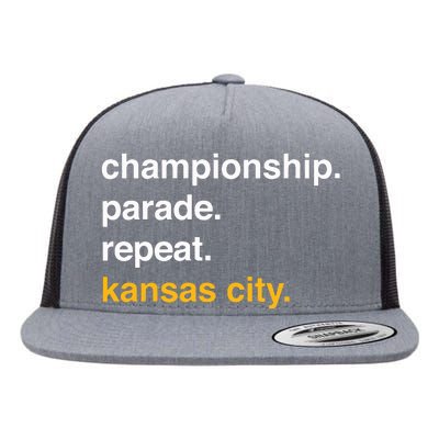 Championship Parade Repeat Kansas City Flat Bill Trucker Hat