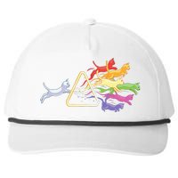 Cat Prism Rainbow Light Funny Physics Science Spectral Cat Snapback Five-Panel Rope Hat