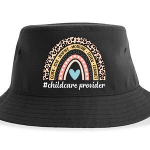 Childcare Provider Rainbow Leopard Daycare Provider Sustainable Bucket Hat