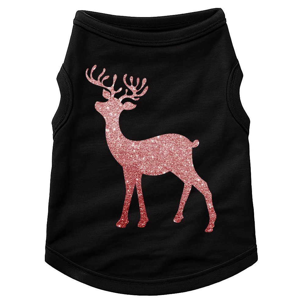 Cute Pink Reindeer Winter Holiday Gift Doggie Tank