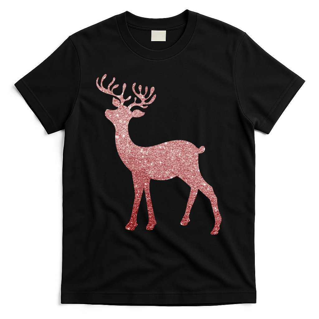 Cute Pink Reindeer Winter Holiday Gift T-Shirt