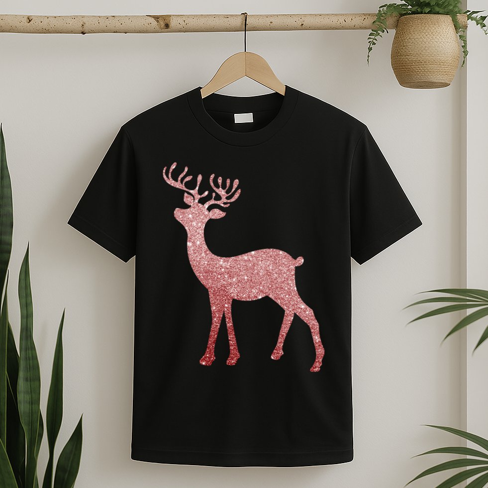 Cute Pink Reindeer Winter Holiday Gift T-Shirt