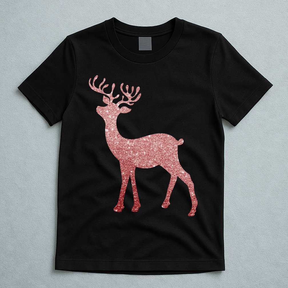 Cute Pink Reindeer Winter Holiday Gift T-Shirt