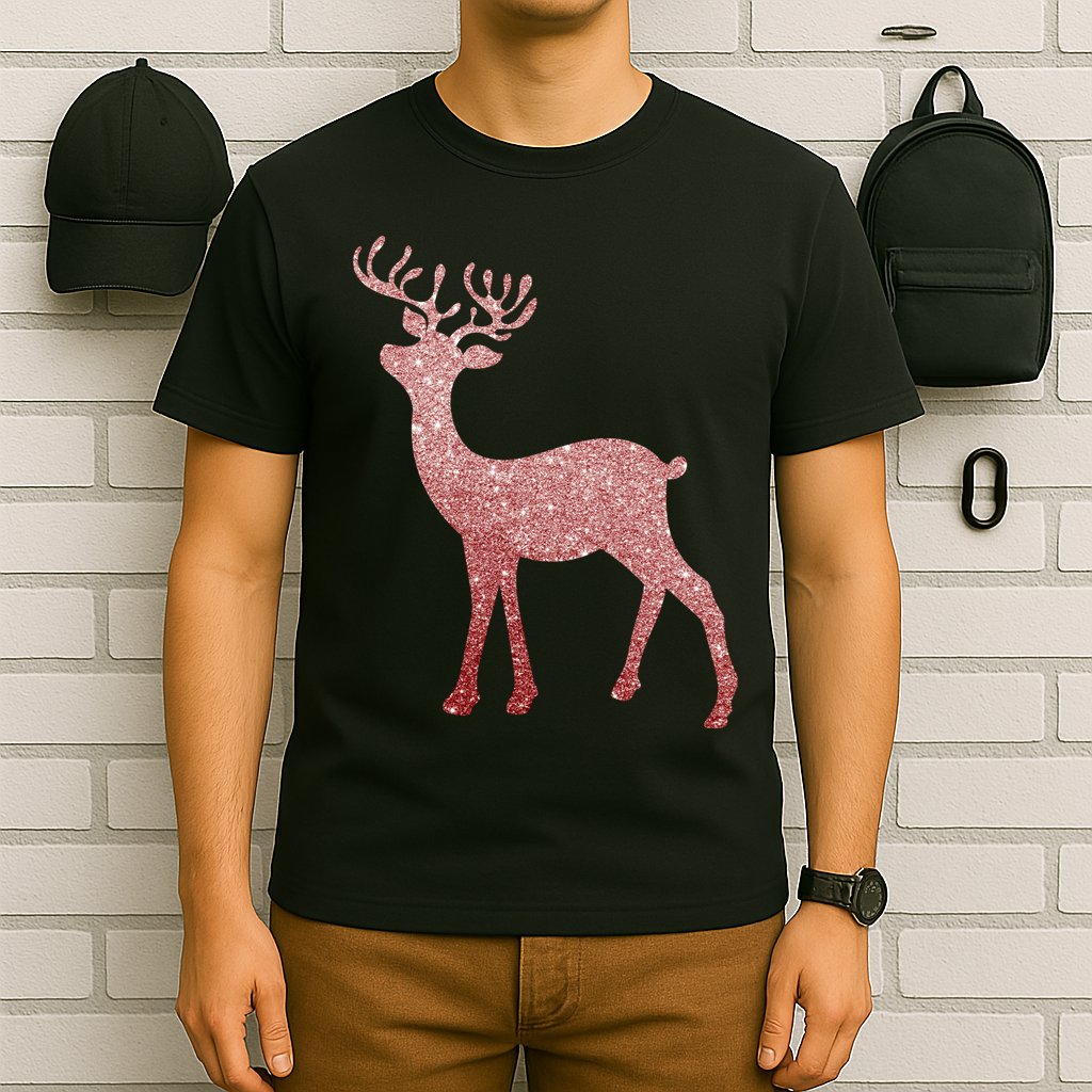 Cute Pink Reindeer Winter Holiday Gift T-Shirt