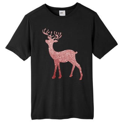 Cute Pink Reindeer Winter Holiday Gift Tall Fusion ChromaSoft Performance T-Shirt