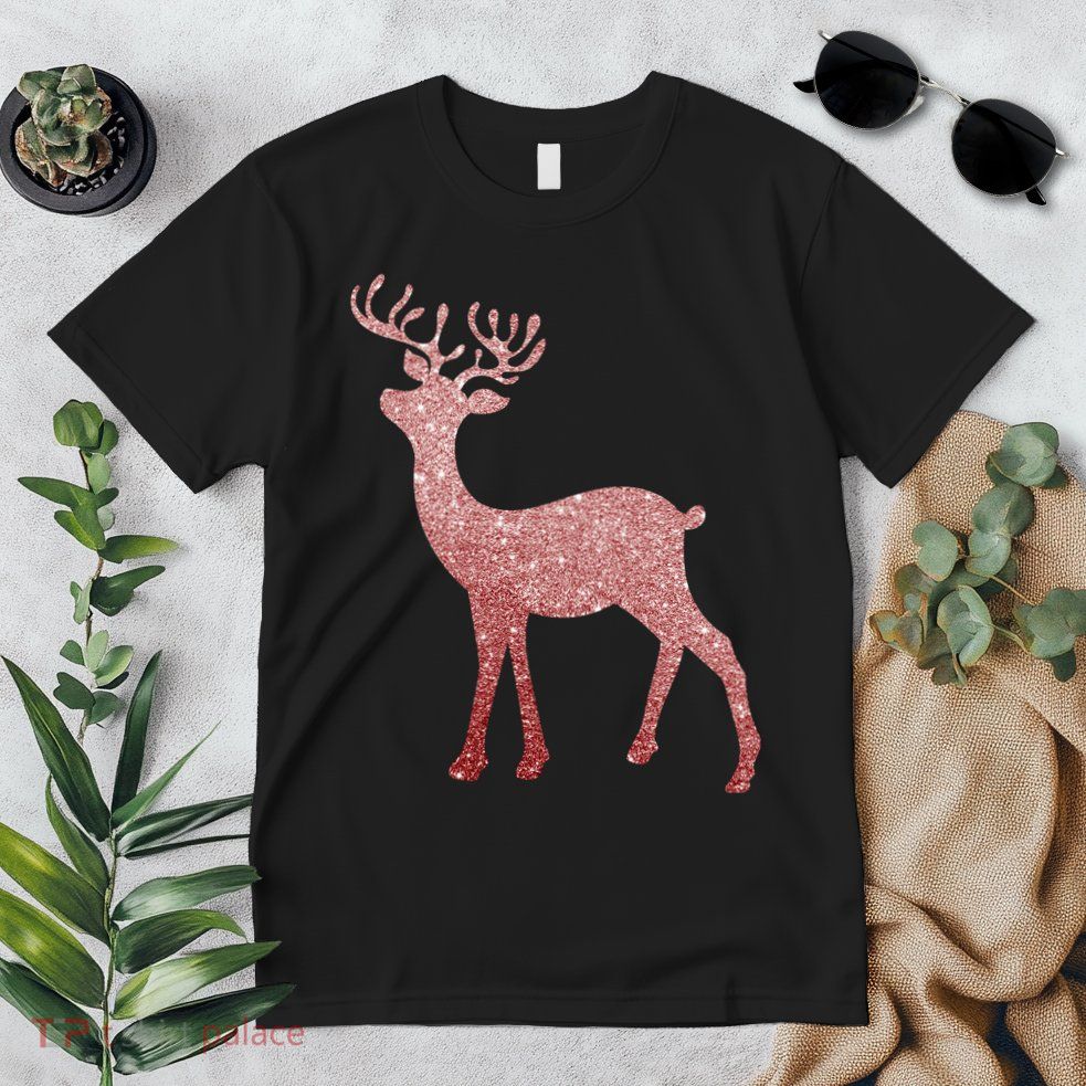 Cute Pink Reindeer Winter Holiday Gift Premium T-Shirt