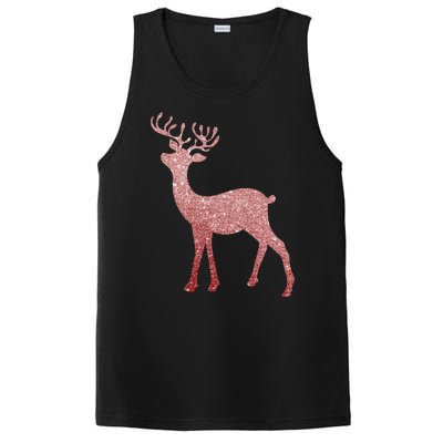 Cute Pink Reindeer Winter Holiday Gift PosiCharge Competitor Tank