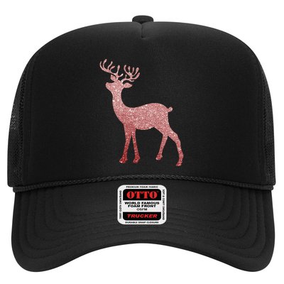 Cute Pink Reindeer Winter Holiday Gift Trucker Hat
