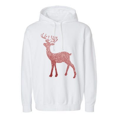 Cute Pink Reindeer Winter Holiday Gift Garment-Dyed Fleece Hoodie