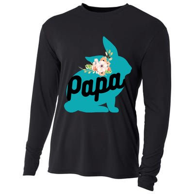 Cute Papa Rabbit Bunny Cool Gift Designs For Pregnancy Gift Meaningful Gift Cooling Performance Long Sleeve Crew