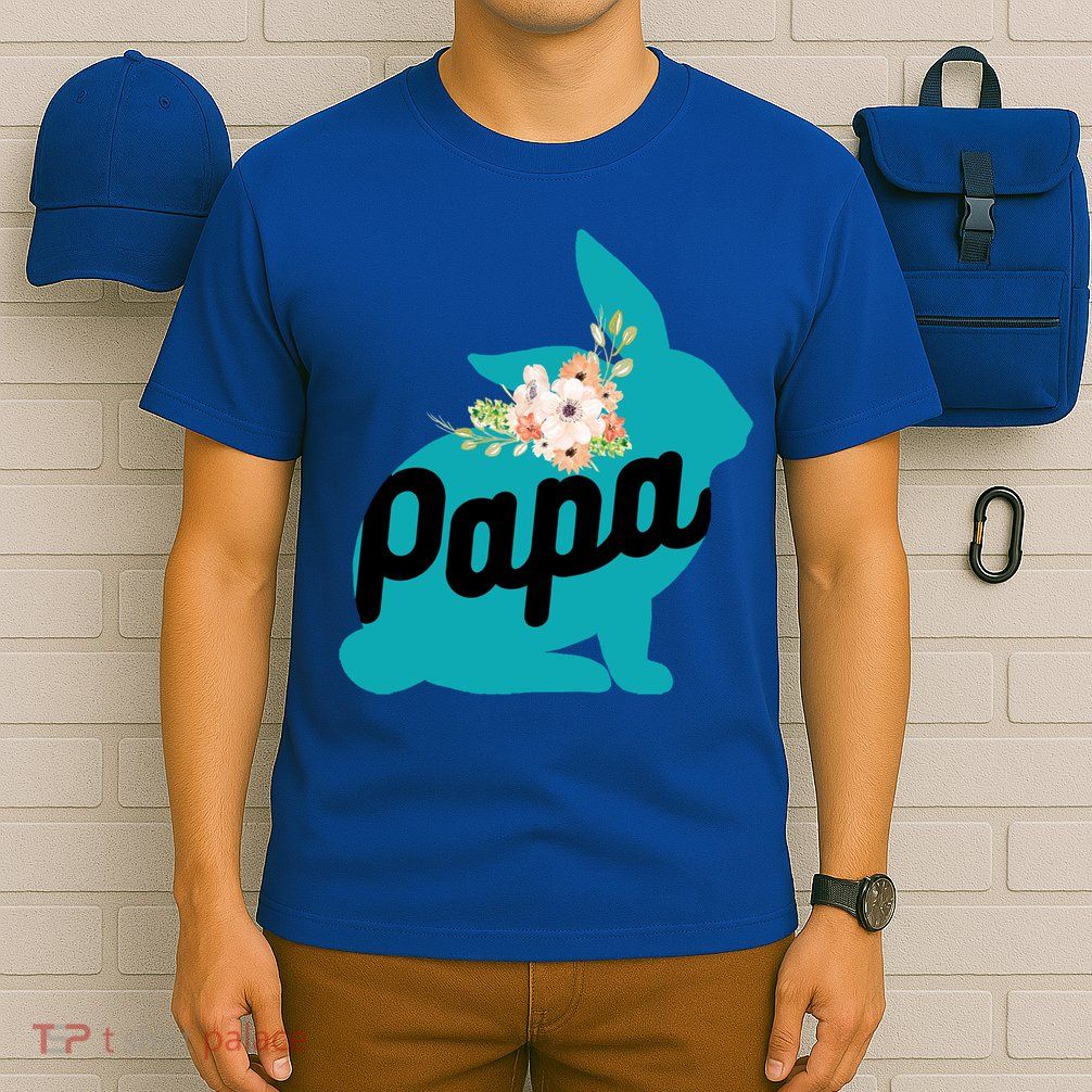 Cute Papa Rabbit Bunny Cool Gift Designs For Pregnancy Gift Meaningful Gift T-Shirt