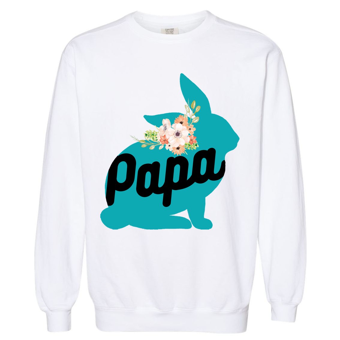 Cute Papa Rabbit Bunny Cool Gift Designs For Pregnancy Gift Meaningful Gift Garment-Dyed Sweatshirt