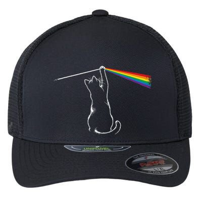 Cat Prism Rainbow Light Funny Physics Science Spectral Cat Flexfit Unipanel Trucker Cap