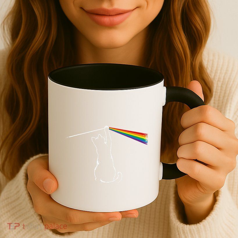 Cat Prism Rainbow Light Funny Physics Science Spectral Cat Mug