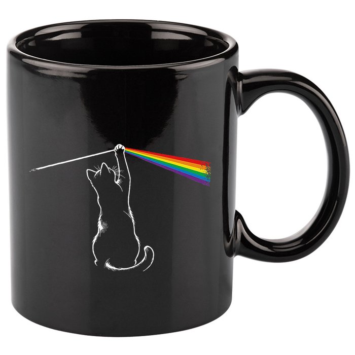 Cat Prism Rainbow Light Funny Physics Science Spectral Cat 11oz C Handle Ceramic Mug