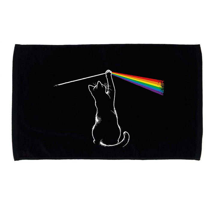 Cat Prism Rainbow Light Funny Physics Science Spectral Cat Microfiber Hand Towel