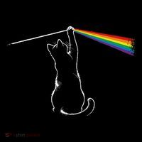 Cat Prism Rainbow Light Funny Physics Science Spectral Cat Cropped Pullover Crew
