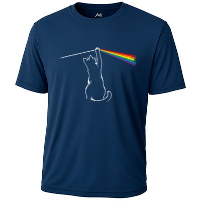 Cat Prism Rainbow Light Funny Physics Science Spectral Cat Performance Shirt
