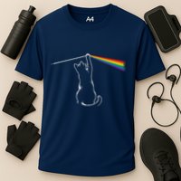 Cat Prism Rainbow Light Funny Physics Science Spectral Cat Performance Shirt