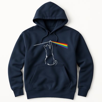 Cat Prism Rainbow Light Funny Physics Science Spectral Cat Hoodie