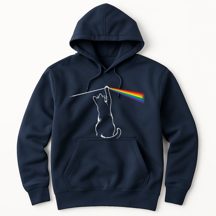 Cat Prism Rainbow Light Funny Physics Science Spectral Cat Hoodie
