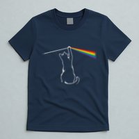Cat Prism Rainbow Light Funny Physics Science Spectral Cat T-Shirt