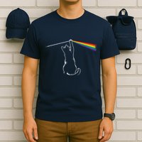 Cat Prism Rainbow Light Funny Physics Science Spectral Cat T-Shirt