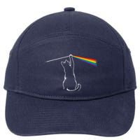 Cat Prism Rainbow Light Funny Physics Science Spectral Cat 7-Panel Snapback Hat