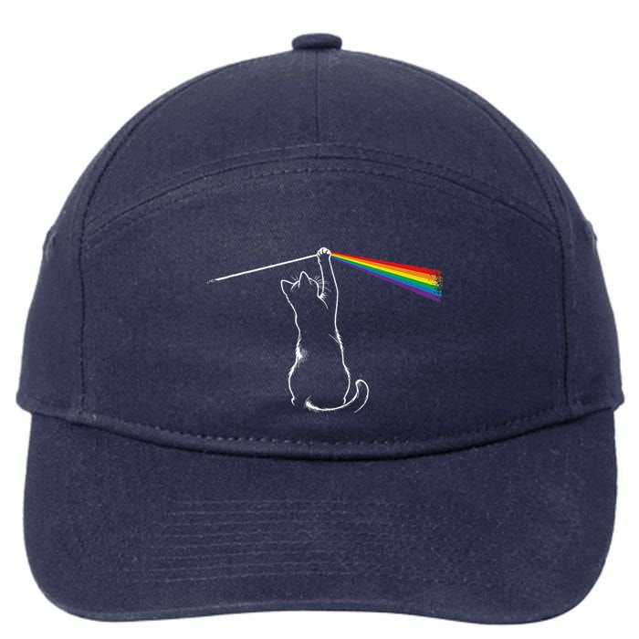 Cat Prism Rainbow Light Funny Physics Science Spectral Cat 7-Panel Snapback Hat