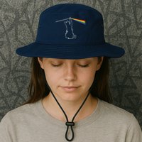 Cat Prism Rainbow Light Funny Physics Science Spectral Cat Bucket Hat