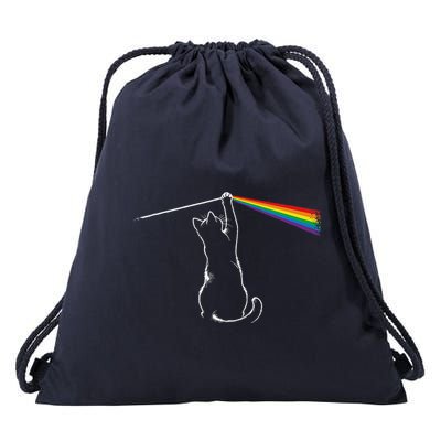 Cat Prism Rainbow Light Funny Physics Science Spectral Cat Drawstring Bag