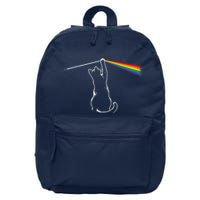 Cat Prism Rainbow Light Funny Physics Science Spectral Cat 16 in Basic Backpack