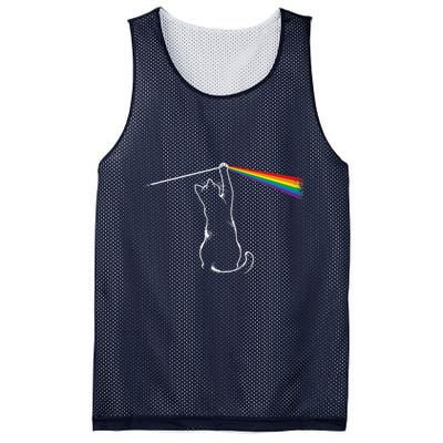 Cat Prism Rainbow Light Funny Physics Science Spectral Cat Mesh Reversible Basketball Jersey Tank