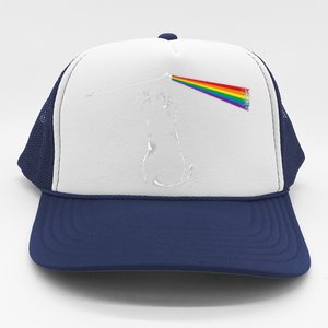 Cat Prism Rainbow Light Funny Physics Science Spectral Cat Trucker Hat