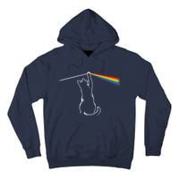 Cat Prism Rainbow Light Funny Physics Science Spectral Cat Tall Hoodie