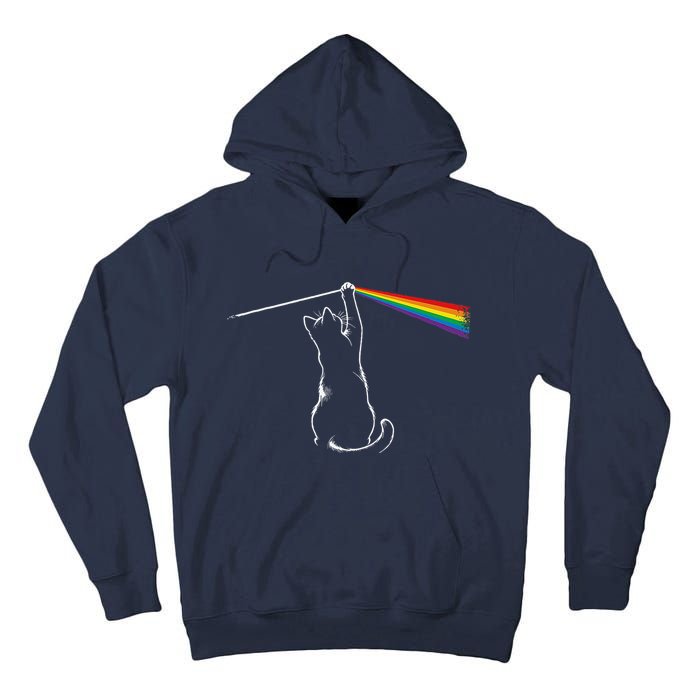 Cat Prism Rainbow Light Funny Physics Science Spectral Cat Tall Hoodie