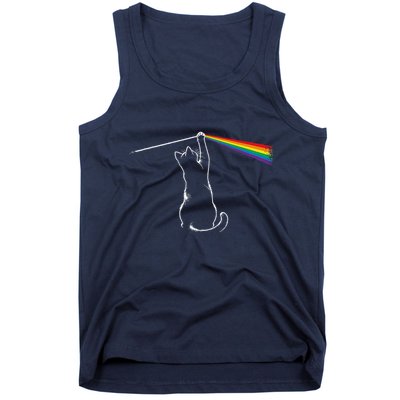 Cat Prism Rainbow Light Funny Physics Science Spectral Cat Tank Top