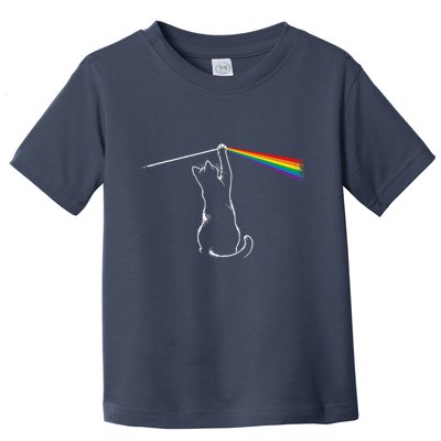 Cat Prism Rainbow Light Funny Physics Science Spectral Cat Toddler T-Shirt