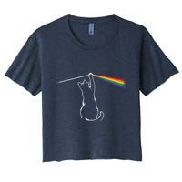 Cat Prism Rainbow Light Funny Physics Science Spectral Cat Crop Top