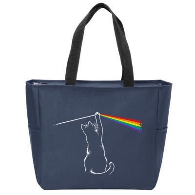 Cat Prism Rainbow Light Funny Physics Science Spectral Cat Zip Tote Bag