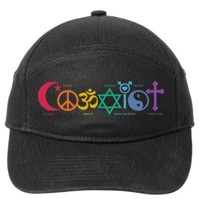 Coexist Peace Religion Equality Rights Humanity Spirituality 7-Panel Snapback Hat