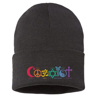 Coexist Peace Religion Equality Rights Humanity Spirituality Sustainable Knit Beanie
