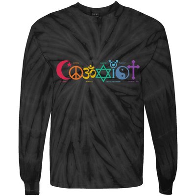 Coexist Peace Religion Equality Rights Humanity Spirituality Tie-Dye Long Sleeve Shirt